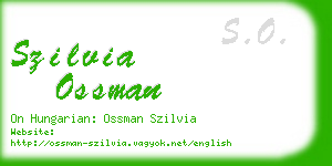 szilvia ossman business card